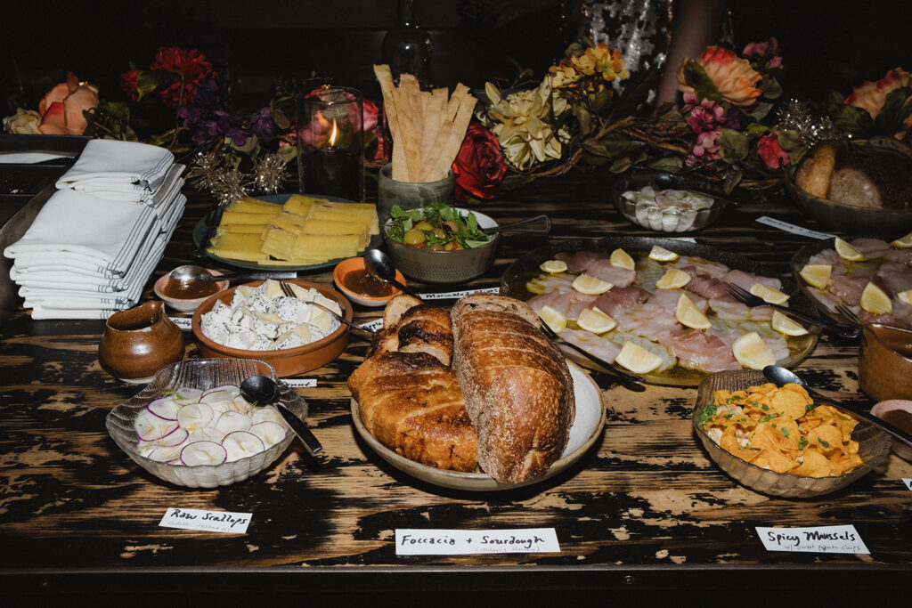 Raw bar at a wedding at Oberlin in Providence, RI